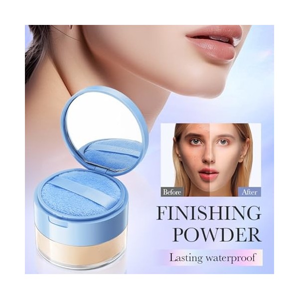 Poudre souple mate, Loose Powder Oil Control Glow Setting Powder Poudre de fixation transparente pour une finition mate, maqu