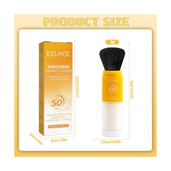 Mineral Sunscreen Setting Powder, poudre de fixation minérale de protection solaire, SPF 50 PA++, poudre de protection solair