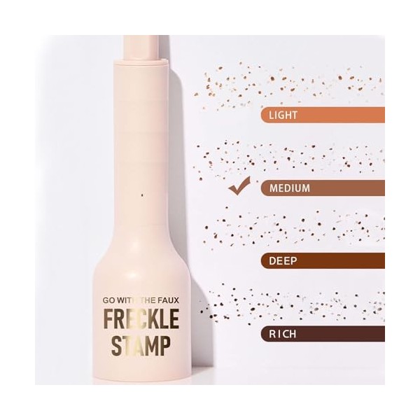 Tampon à cinq points pour pousses dété et stylo micro poudre liquide, stylo naturel moyen, marron Freckle Pen, durable 24 h,