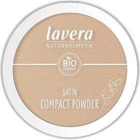 lavera Satin Compact Powder -Poudre Compacte -Tanned 03- nude - Huile damande bio & Poudre de riz bio - Végan - matifiante -