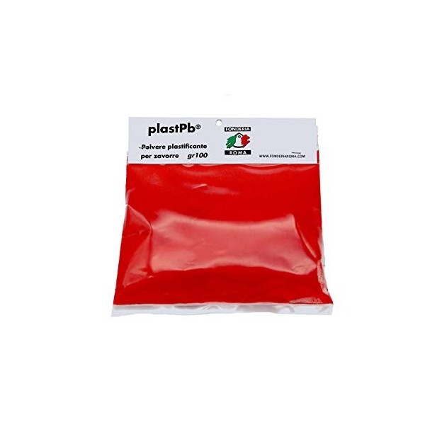 Fonderia Roma Polvere Plastificante Plast PB Poudre plastifiant plastification, Rouge, 100 GR