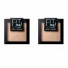 Maybelline New York - Poudre Compacte Fit Me Matte & Poreless - Peaux normales à grasses - 130 Beige Chamois - 9 g Lot de 2 