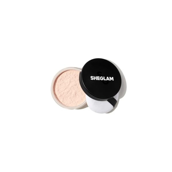 SHEGLAM Baked Glow Poudre de réglage de lhuile pour le visage - Translucide sans pores - Lisse les lignes fines - Rose clair