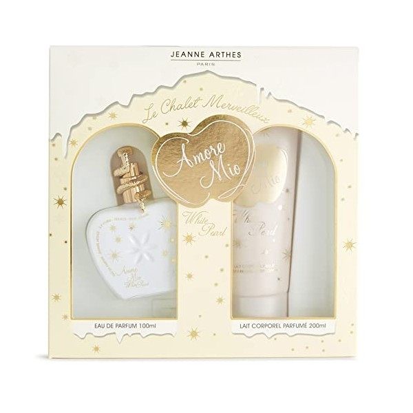 Jeanne Arthes - Coffret Amore Mio White Pearl - Eau de Parfum 100ml + Body Lotion 200ml - Fabriqué en France