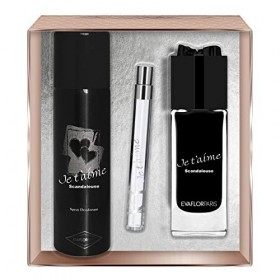 EVAFLORPARIS Je TAime Scandaleuse Coffret pour Femme Eau de Parfum 100 ml + Déodorant 150 ml + Vapo de Sac 12 ml 1 Unité