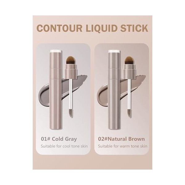 Jutqut Bronzer liquide & Contour, durable et hautement pigmenté, finition mate, facile à estomper, texture douce pour un maqu