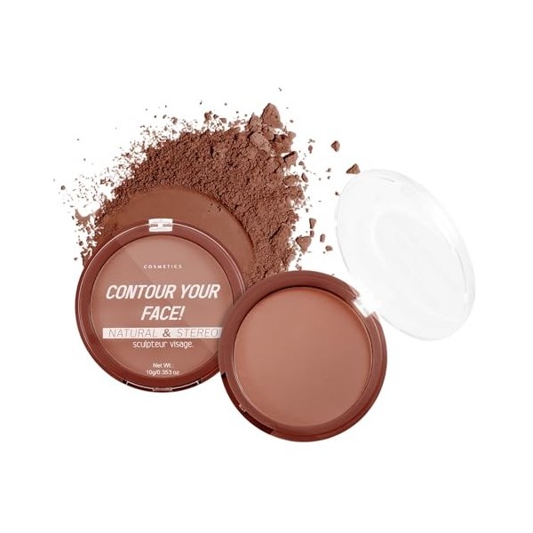 Boobeen 2 Paquets de Poudre Pressée de Finition mate, Imperméable et Contrôlant lhuile, Poudre Bronzante de Contour du Visag