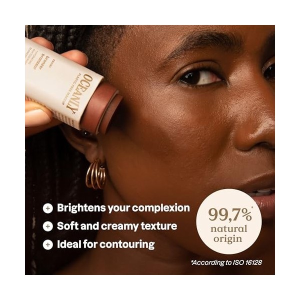 ATTITUDE Oceanly Bronzeur, EWG Verified, Phtyoglycogène Hydratant, Ingrédients dOrigine Naturelle, Maquillage Végane, Ebony,