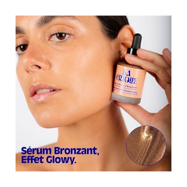 Bronzer Liquide 99% Naturel 30 ml - Sérum Bronzant à lAcide Hyaluronique – Effet Instantané - Gouttes Bronzantes Anti-Pollut
