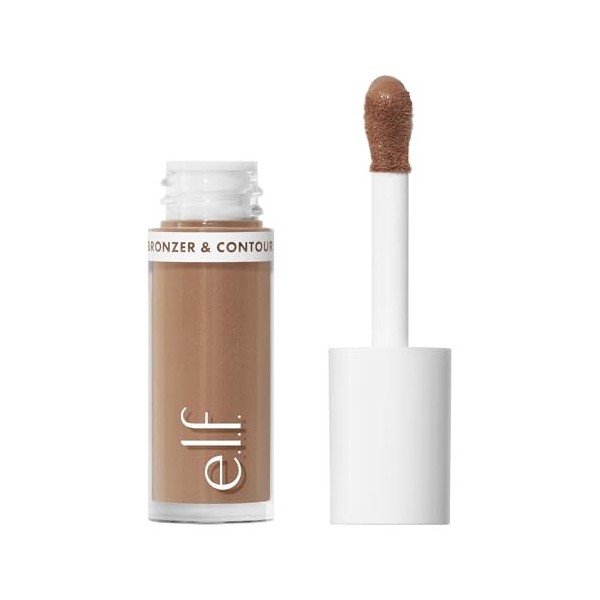 e.l.f. Bronzer liquide camouflage et contour, hautement pigmenté, finition brillante naturelle, longue durée, applicateur arr