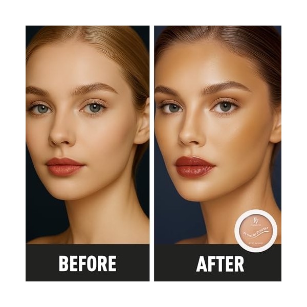 FV Poudre Bronzante Longue Durée, Imperméable Texture Légère, Naturelle Fini Radiant Peaux Bronzeur Crème Deep Bronzer, 8g