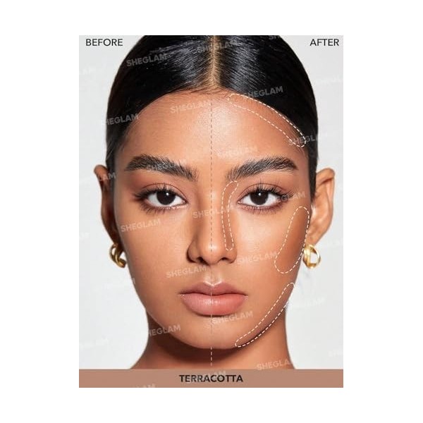 SHEGLAM Snatch n Define Crème contour Stick longue durée hautement pigmentée anti-transpiration pour le visage – Terre cuit
