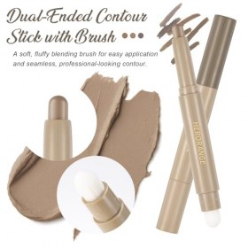 U-Shinein Bâton de contour double extrémité avec pinceau à contour et estompage crème, stylo de contour pour contour sans cou