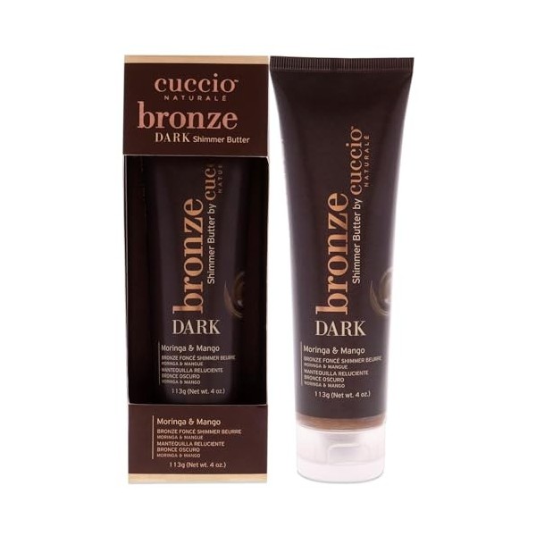 Cuccio Bronze Dark Shimmer Beurre Moringa/Mangue pour Femme Poudre Bronzante 4 oz