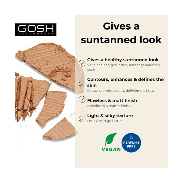 GOSH Bronzing Powder vegan I bronzer for sun-kissed skin I fragrance-free powder for a healthy and natural bronze glow