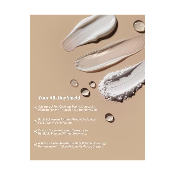 bayfree Tinted Moisture Foundation Balm, Fond de Teint Correcteur Longue Tenue 24H, Hydratant & Léger, Résistant à la Transpi