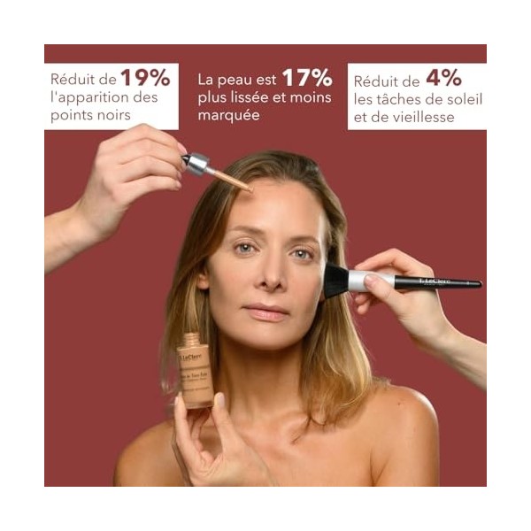 T. LeClerc Sérum Teinté Éclat Anti-Âge 30 ml – N°2 Amand - Fluide à l’Acide Hyaluronique – Double action - fond de teint lége