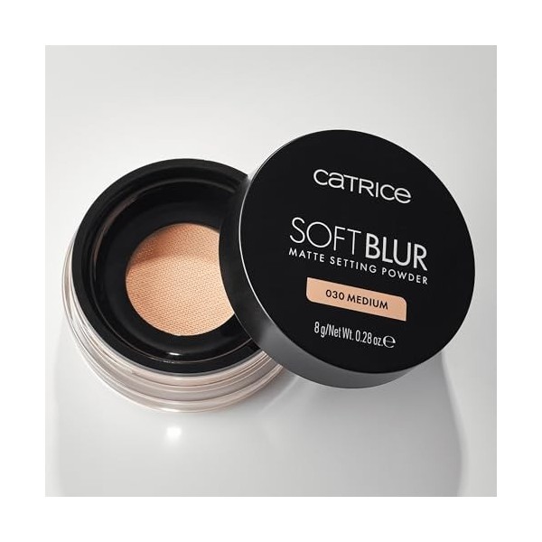 Catrice Soft Blur Matte Setting Powder 030 Medium, fini mat, poudre respirante, longue tenue, pour fixer le maquillage, formu