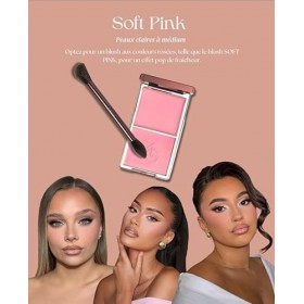 Ayshglamm | Palette 2 en 1 Blush Crème et Poudre Teinte Soft Pink | Fard à Joues Rosé Doux | Teint Frais et Romantique