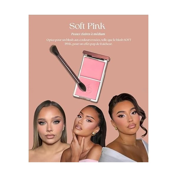 Ayshglamm | Palette 2 en 1 Blush Crème et Poudre Teinte Soft Pink | Fard à Joues Rosé Doux | Teint Frais et Romantique