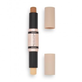 Makeup Revolution Bâton Contour Duo Crème Contour et Eclat, Définit les Pommettes et Sculpte le Visage, Végétalien et Sans Cr