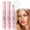 Erinde Liquid Freckle Pen Maquillage faux freckles, look naturel, maquillage du visage kawaii imperméable, longlasting , marr