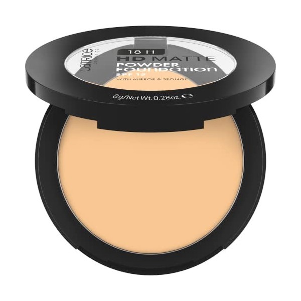 Catrice Cosmetics 18H HD Matte Powder Foundation fond de teint, longue durée, matifiant, couvrant, mat 8g 
