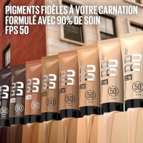 Maybelline New York - BB Crème Nude avec SPF50 - Unifie le Teint, Protège et Hydrate la Peau pendant 24H - Effet Naturel et L