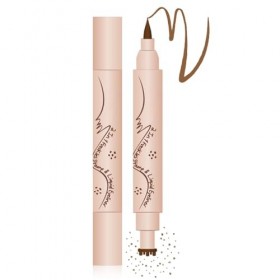 Freckles Pen & Eyeliner 2 en 1, Stylo de maquillage pour le visage et les yeux, aspect naturel, avec pointe éponge, imperméab