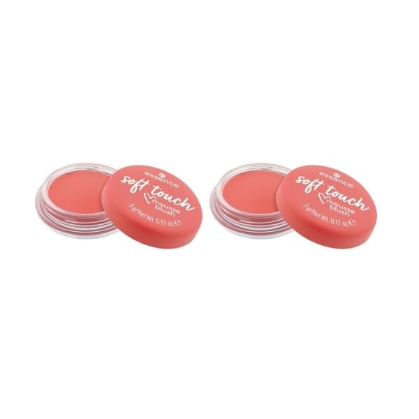 essence soft touch mousse blush, résultat instantané, naturel, mat 5g Lot de 2 