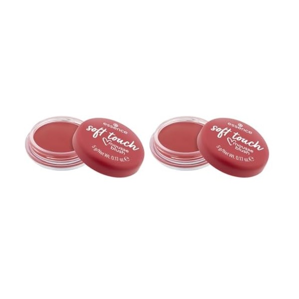 essence soft touch mousse blush, résultat instantané, naturel, mat 5g Lot de 2 