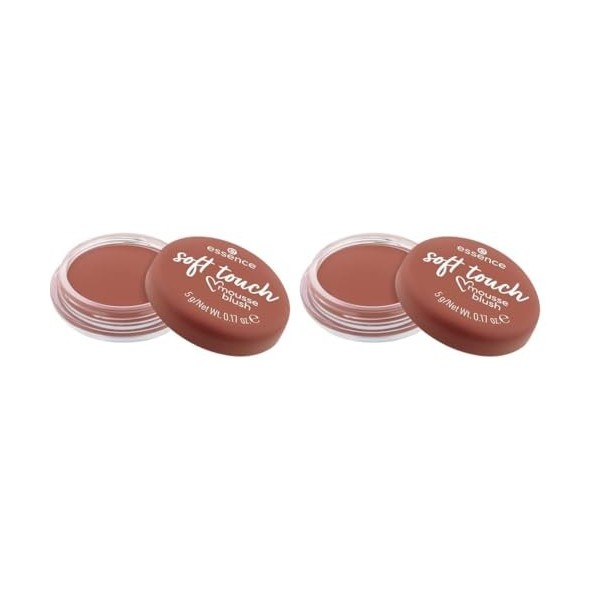 essence soft touch mousse blush, résultat instantané, naturel, mat 5g Lot de 2 
