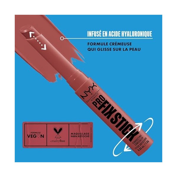 NYX Professional Makeup Correcteur Anti-Cernes en Stick, Couvre les Imperfections, Tâches Sombres et Décoloration, Tenue 12H,