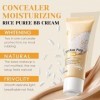 HOUSN BB Creme au Riz avec SPF 45+ et Hydratation Intense, CC Creme de Teint pour Une Couverture Naturelle et Finition Satine