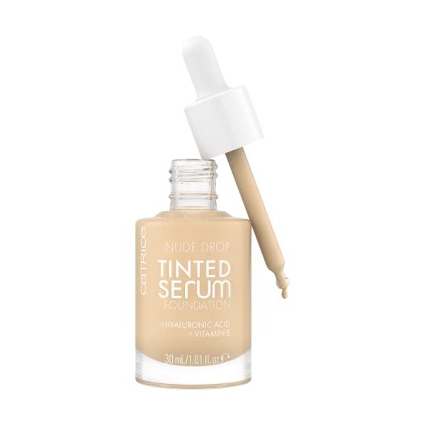 Catrice Cosmetics Nude Drop Tinted Serum Foundation fond de teint sérum, longue durée, matifiant, protecteur, naturel, mat 3