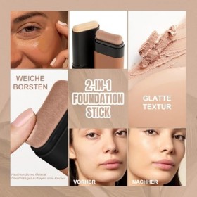 Fond de teint, correcteur de teint hydratant, avec pinceau intégré, finition mate, longue durée, convient à tous les types de