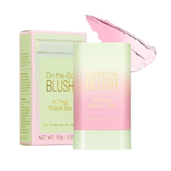 Bâton de blush changeant de couleur, imperméable et durable, pour lèvres, joues et yeux, crème, soyeux et hydratant, rose tim