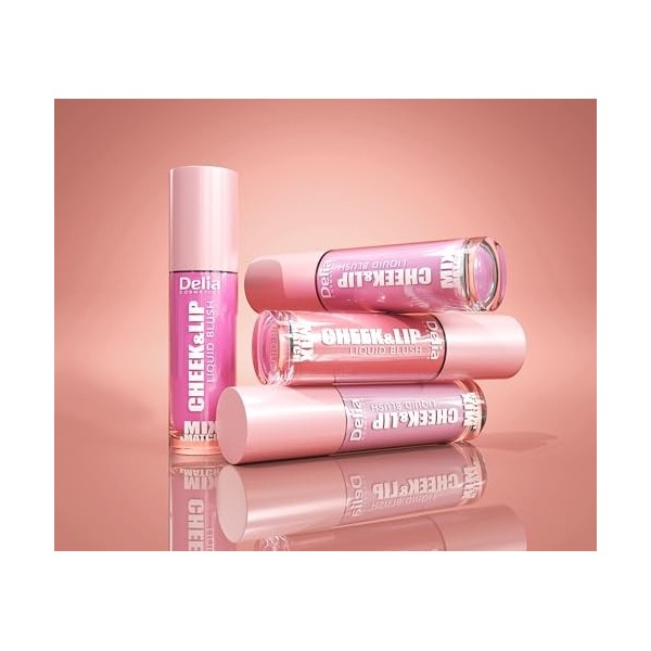 Delia Cosmetics Mix & Match - Cheek & Lip 04 - Blush Liquide pour Joues & Lèvres - Blush Crème - Teinte Naturelle - Finition 