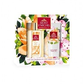 Mont Saint Michel - Coffret 2 produits - Coffret Cadeau - Pétale de Néroli - Eau de Cologne flacon 75ml et Lait Corps Parfumé