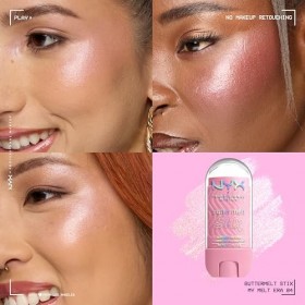 NYX Professional Makeup Buttermelt Highlighter Stix - Stick onctueux - Effet glowy - Texture ultra-fondante - Tenue 8H - Fini