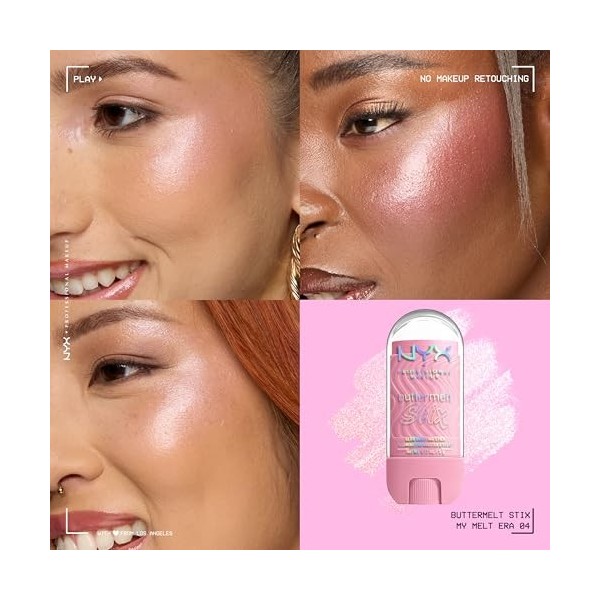 NYX Professional Makeup Buttermelt Highlighter Stix - Stick onctueux - Effet glowy - Texture ultra-fondante - Tenue 8H - Fini