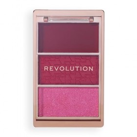 Revolution, Blush Icon Palette My Cherry Truth , Palette de Blush Crème et Poudre Compacte, Haute Pigmentation, 3 Teintes, M