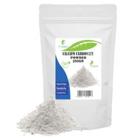 CALCIUM CARBONATE Powder - 200 Gr - utilisé dans les formulations de maquillage minéral et comme abrasif doux pour les produi