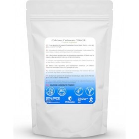 CALCIUM CARBONATE Powder - 200 Gr - utilisé dans les formulations de maquillage minéral et comme abrasif doux pour les produi