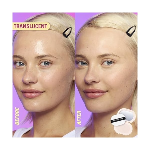 Revolution Powder Pops Instant Blur Setting Powder, Poudre Fixante Effet Airbrush Inspirée de la K-Beauty, Lisse la Peau et A