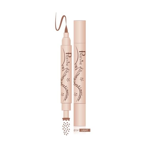 Stylo Freckles & Eyeliner 2-en-1 - Taches de rousseur irrégulières naturelles à 6 points, Pointe Eponge Précise, Tenue 24h et