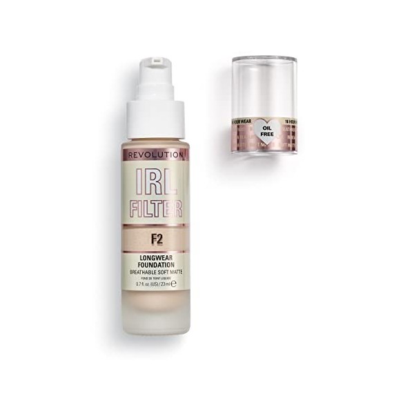 Makeup Revolution, Irl Filter, Longwear, Fond de Teint, F2, 23ml