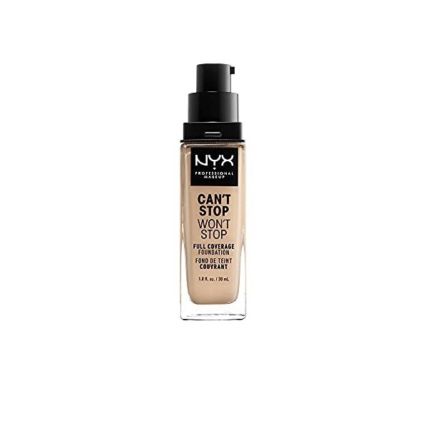 NYX Professional Makeup Fond de Teint Liquide Couvrant Tenue 24h Cant Stop Wont Stop Liquid Foundation, Waterproof, Fini Ma