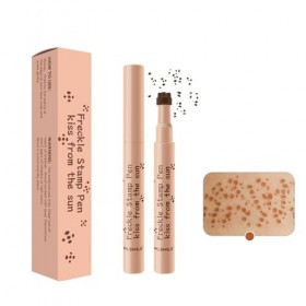 ZukQvrivelig Stylo à Taches de Rousseur, Stylo à Fausses Taches de Rousseur Avec Tampon 3D, Résistant à lEau Et Durable, Fac