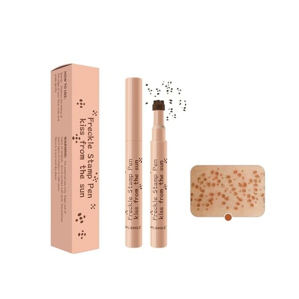 ZukQvrivelig Stylo à Taches de Rousseur, Stylo à Fausses Taches de Rousseur Avec Tampon 3D, Résistant à lEau Et Durable, Fac